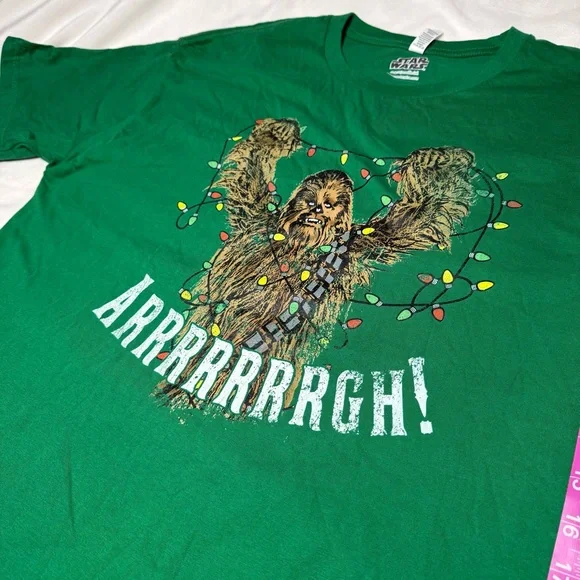 Star Wars Green Chewbacca Holiday Lights Tee - Picture 7 of 10